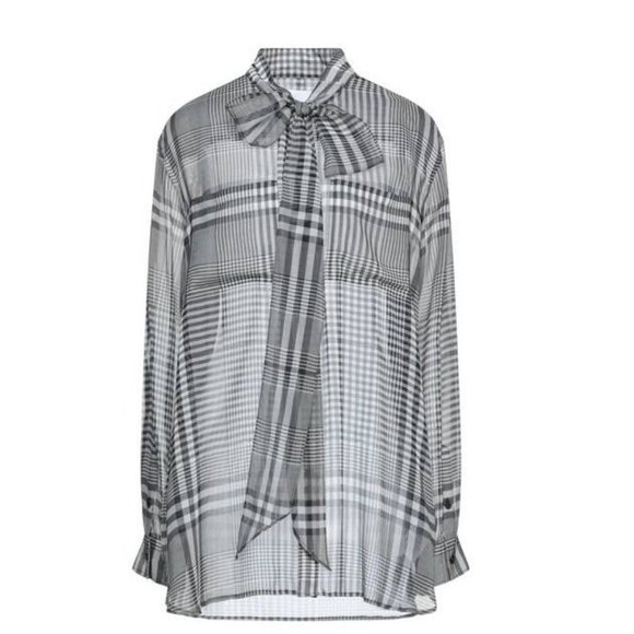 Burberry Black Pattern Silk Top - Picture 1 of 7
